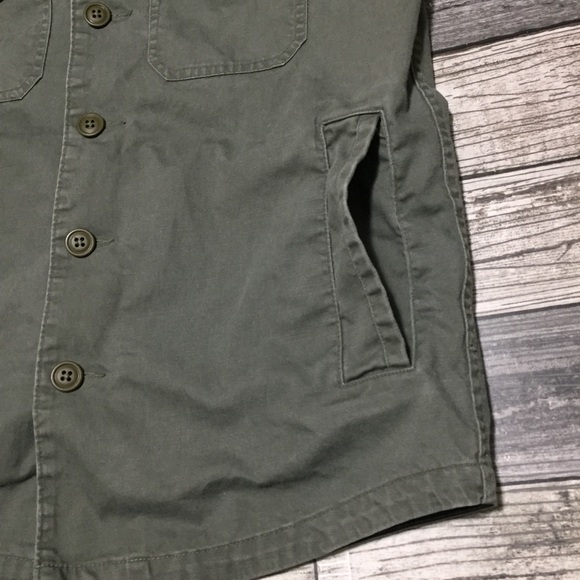 Abercrombie Fitch Shirt Jacket Men’s XS Green Canvas Military Pockets - Picture 9 of 10